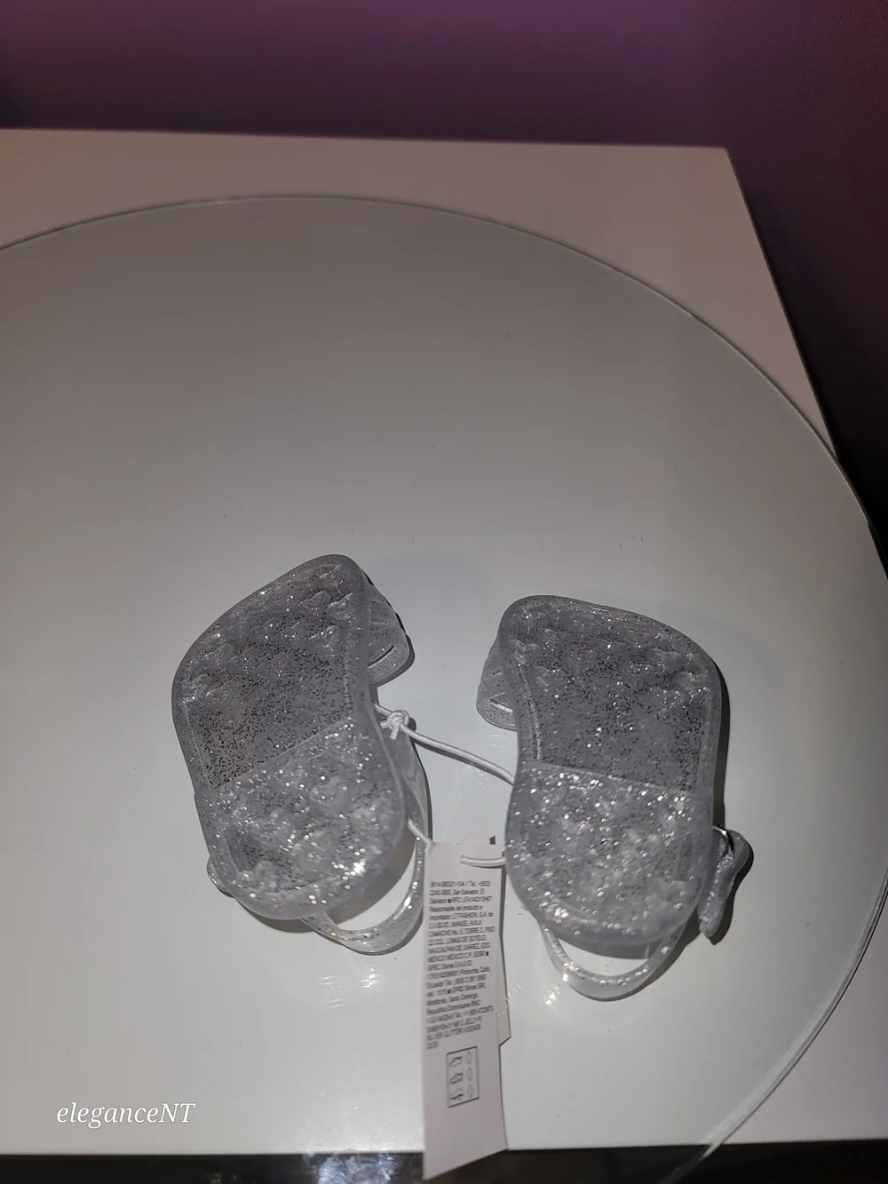 Old Navy Blue Water Shoes & Silver Glitter Jelly Sandals Sz: 0 To 3 Months NWT